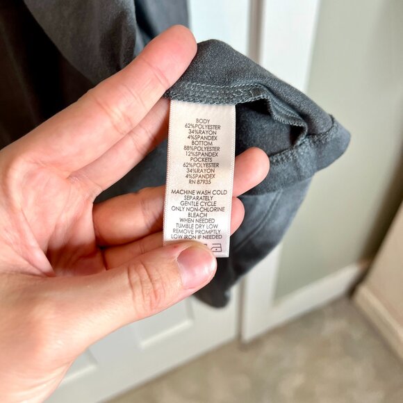 LOGO Lounge Gray Faux Suede Panel Waterfall Open Chunky Cardigan Shawl Size 2X - Picture 4 of 5